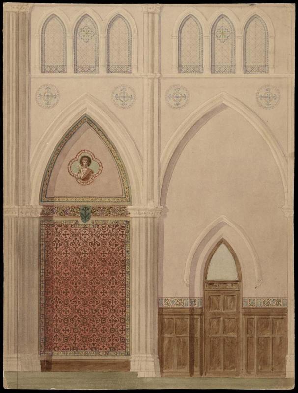 Study for church wall decoration and a portrait mural of St. Joseph