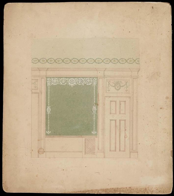 Study for wall treatments for a dining room