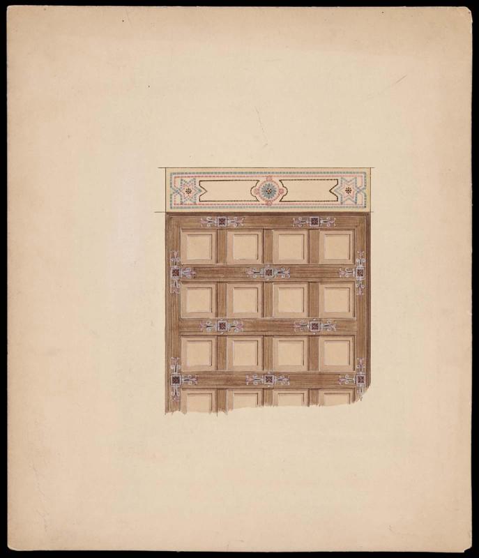 Study for wall treatments and ceiling decoration
