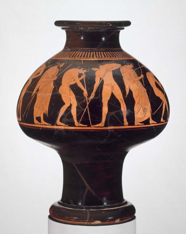 Wine cooler (psykter) depicting pentathletes