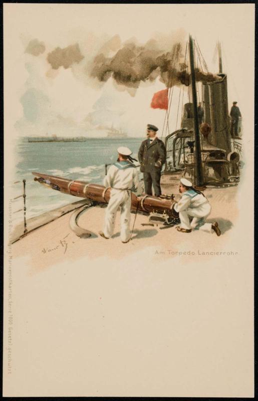 Am Torpedo Lancierrohr.