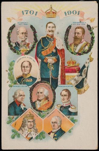 Portraits of nine Prussian rulers from 1701 to 1901.