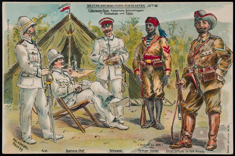 MILITAR-INFORMATIONS-POSTKARTEN. 
I.DEUTSCHES REICH No. 18.
Kaiserliche Schrutztruppen in KAMERUN und TOGO.
