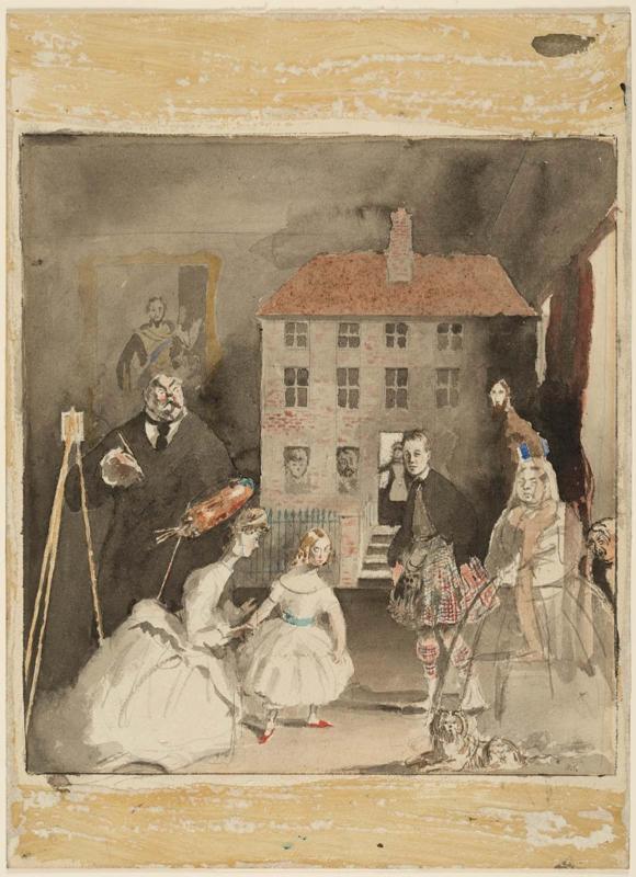 Caricature of Velázquez's "Las Meninas,"	with Sargent as the Painter