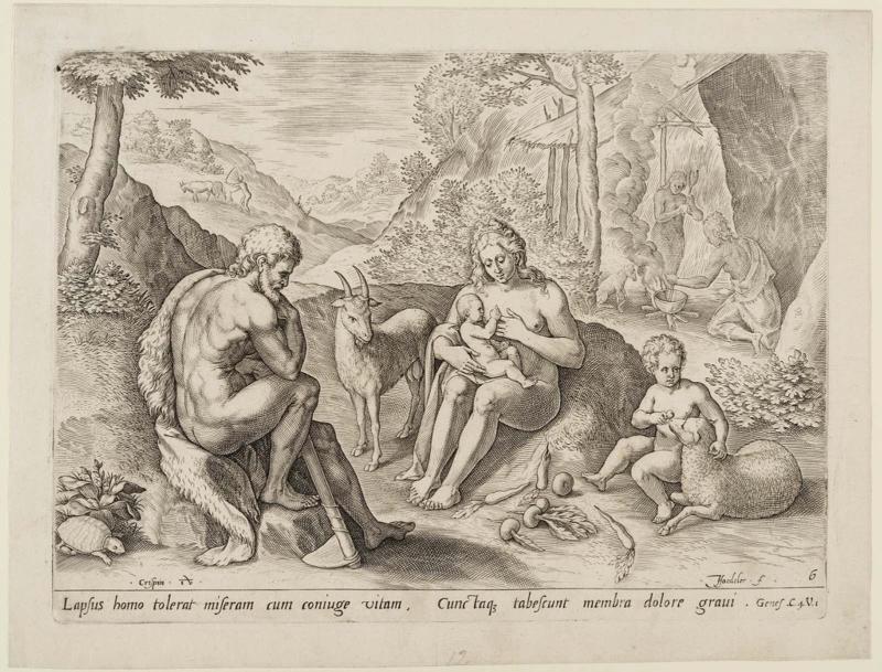 The First Parents, Eve Suckling One of Her Children