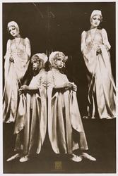 Biba archive: Long cream medieval wedding coat and dress in satin