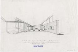 Study of Living Area, House of Mr. and Mrs. Leo Gordon, Brookline, Massachusetts