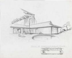 Study of Courtyard, Wolff House, Quincy, Massachusetts