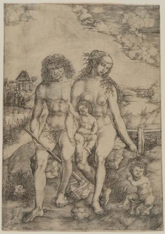 Adam and Eve with the Infants Cain and Abel (large plate)