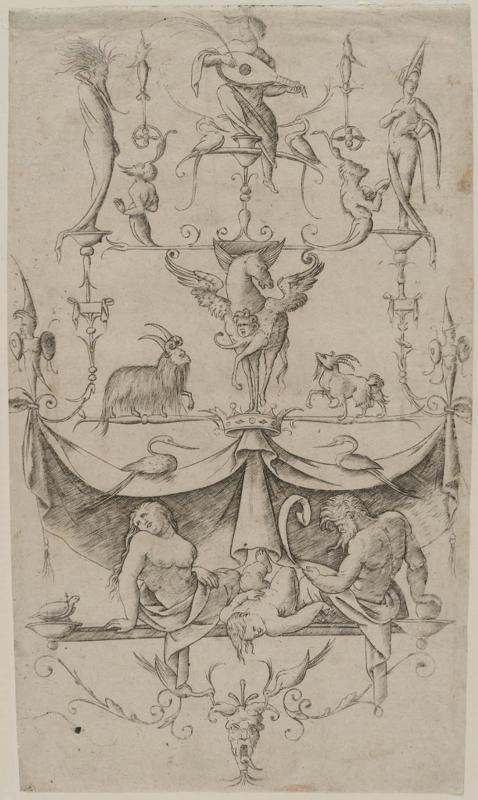 Ornament Panel with Grotesque Figures