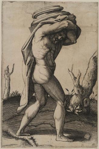 A Man Carrying the Base of a Column