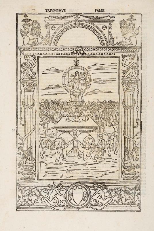 Triumph of Fame, illustration to Petrarch.   Venice 1497