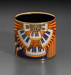 Point d'Orgue Enamel Bracelet -Ensoleille (blue/yellow)