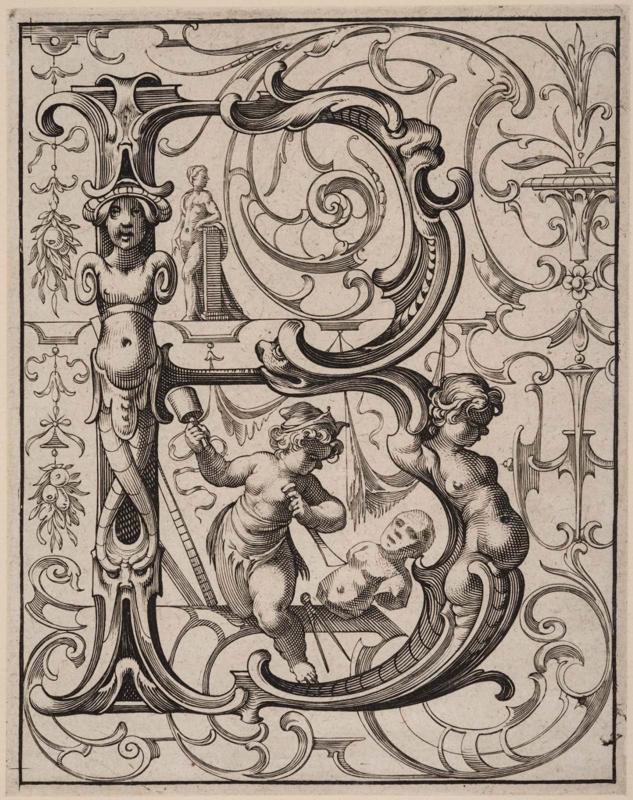 Newes ABC Büchlein (ornamental alphabet): B