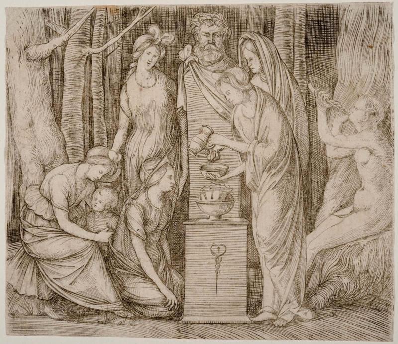 Sacrifice to Priapus (small plate)