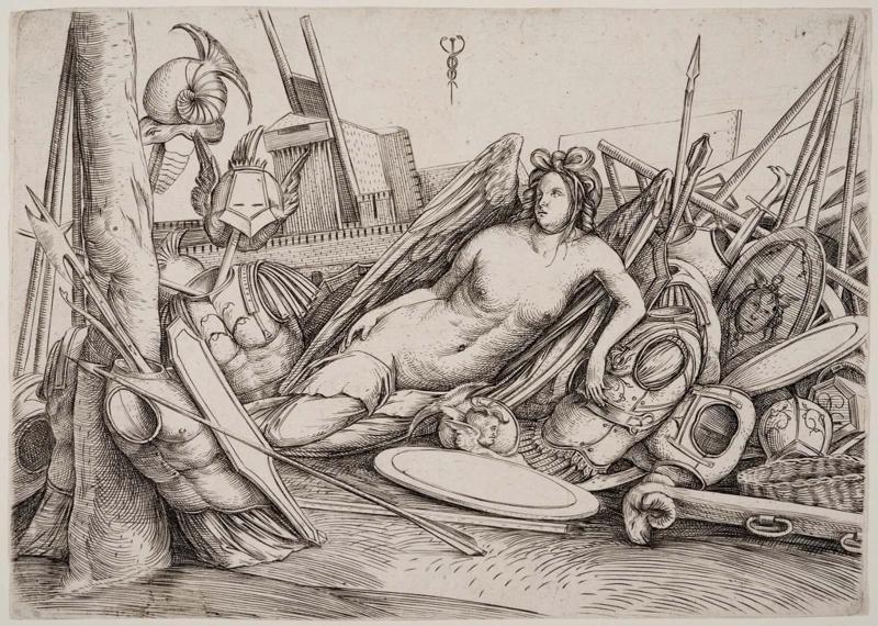 Victory Reclining amid Trophies