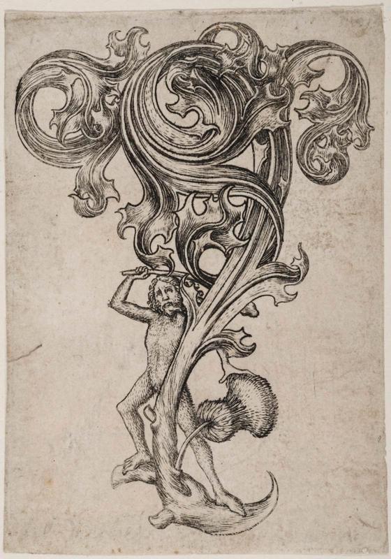 Thistle Ornament with Wild Man