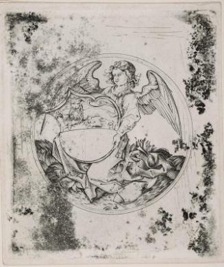 Shield with a Lion, Held by an Angel