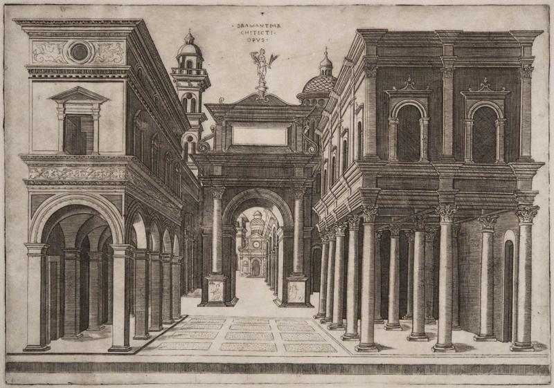 A Street with a Loggia, a Colonnade, and an Arch