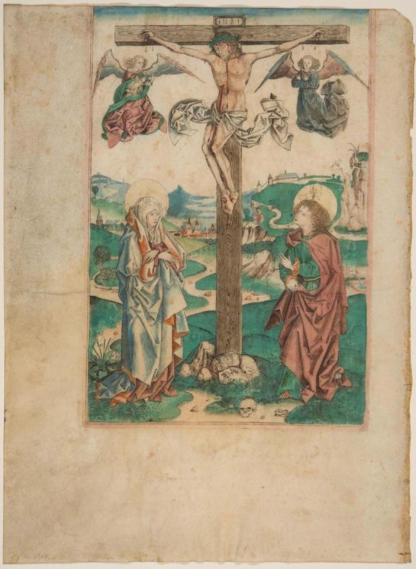 Christ on the Cross with the Virgin, Saint John, and Two Angels