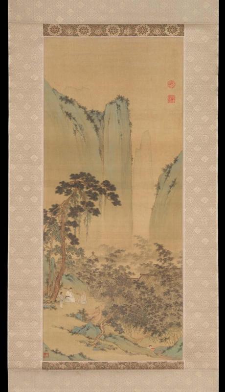 Conversation in a bamboo grove