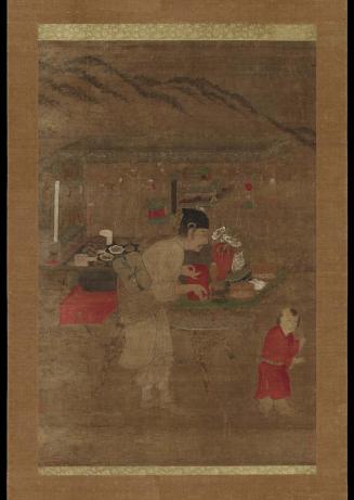 Sweetmeat vendor and a child