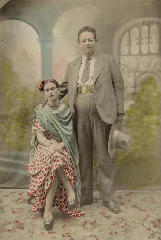 Wedding portrait of Frida Kahlo and Diego Rivera