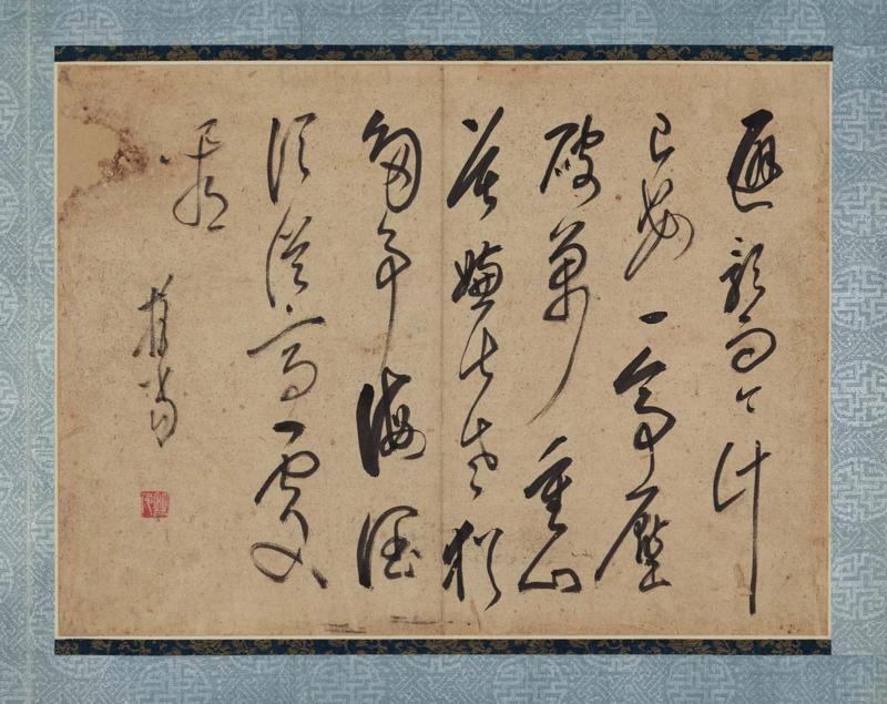 One leaf of an album of three landscapes and three calligraphies