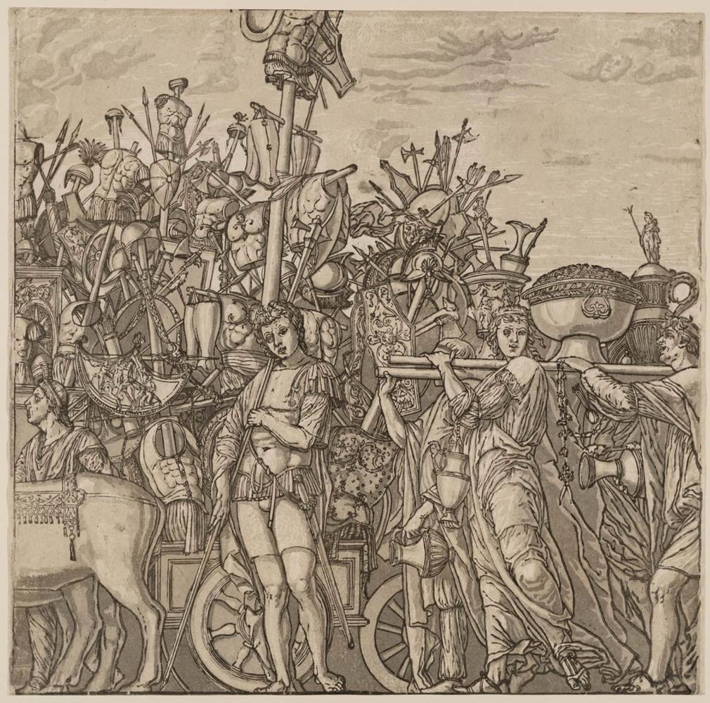 The Triumph of Caesar, Plate 3: Trophy and Vessel Bearers