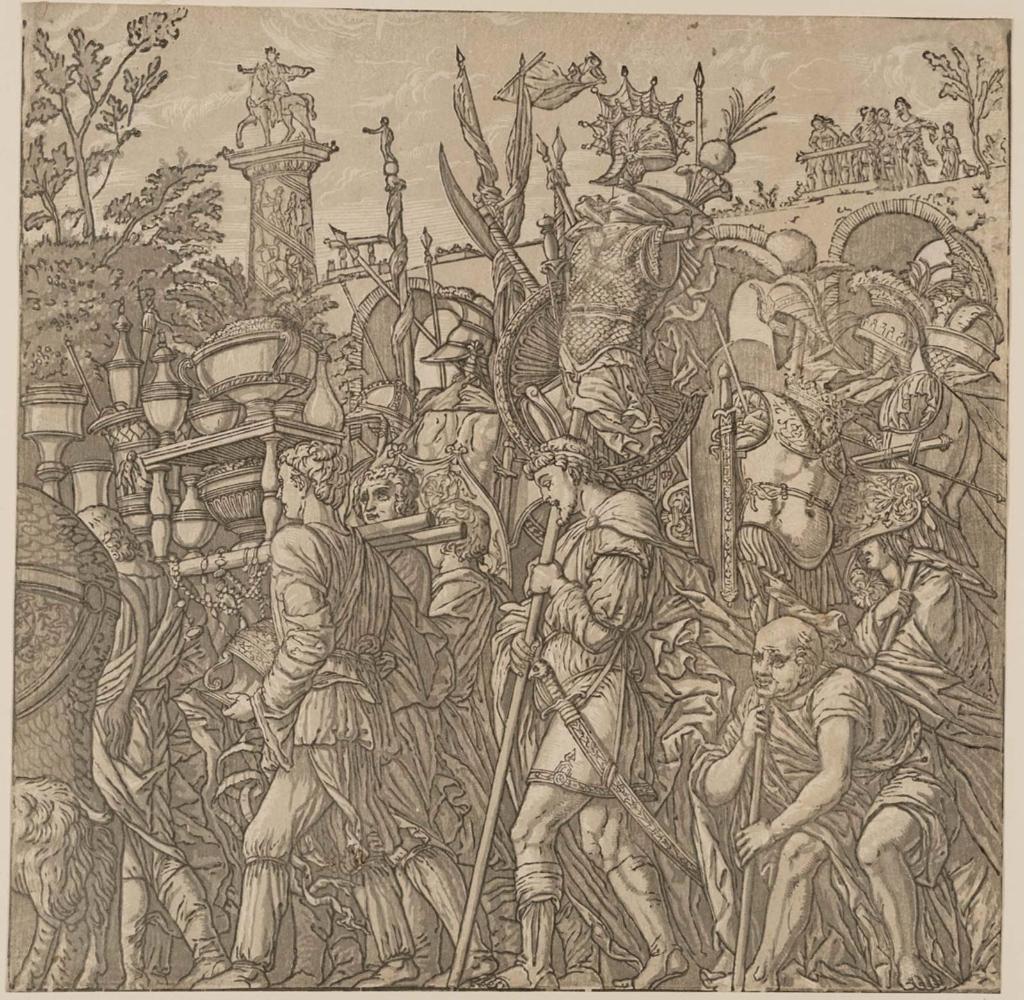 The Triumph of Caesar, Plate 6: Trophy Bearers