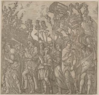 The Triumph of Caesar, Plate 8: Musicians and Standard Bearers