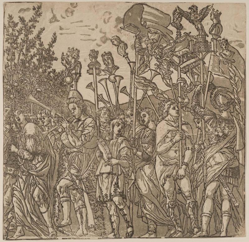 The Triumph of Caesar, Plate 8: Musicians and Standard Bearers