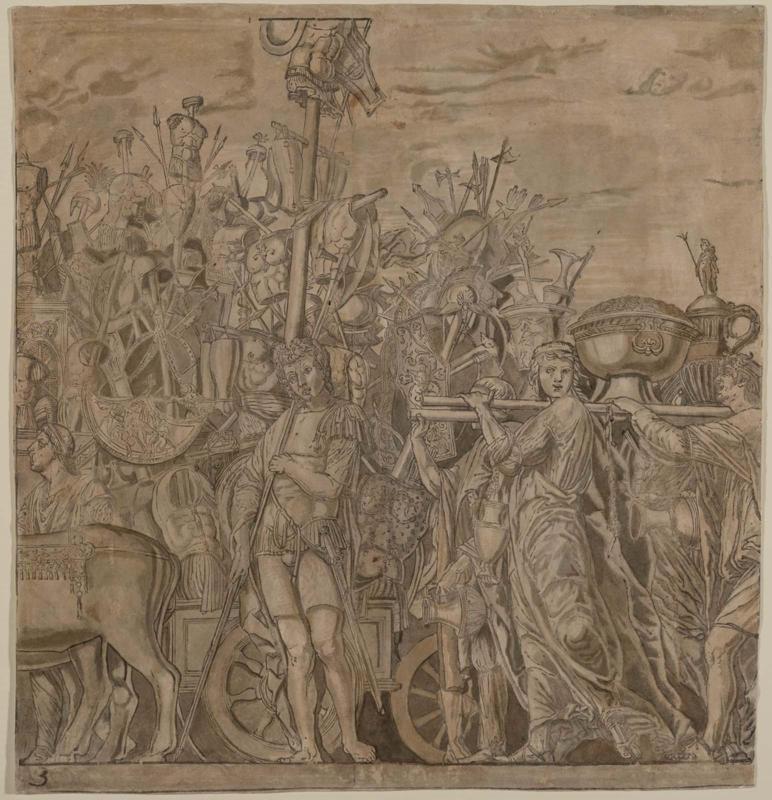 The Triumph of Caesar, Plate 3: Trophy Bearers