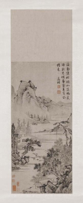 Village in the rain