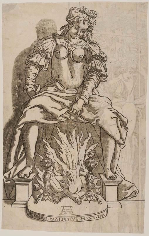 Woman Sitting Over a Fire