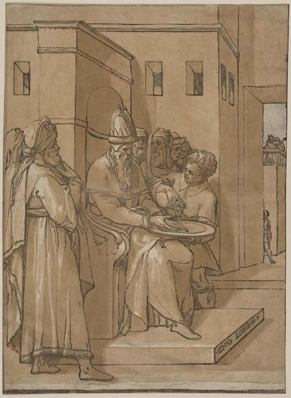 Pilate Washing His Hands (left half)