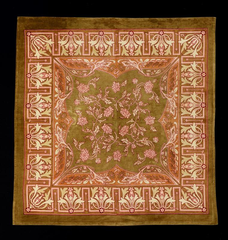 Printed velvet tablecloth