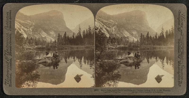 Mirror Lake, where Nature multiplies Her charms - looking (N.E.) to Mt. Watkins, Yosemite Valley