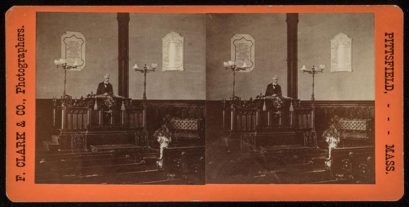 Church Interior with Preacher