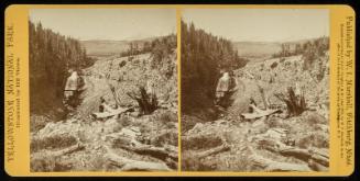 Falls, N. Fork, 150 ft. High, From Above, Showing Snowy Mts. at Head of Gallatin River.