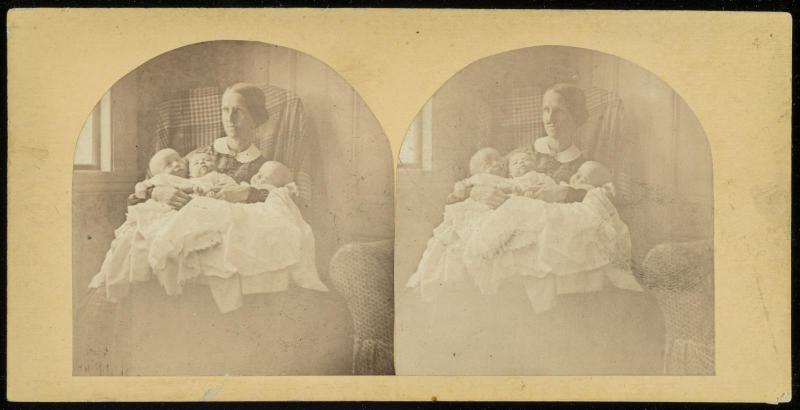 The Chase Triplets with Their Mother