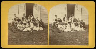 Large group with Children Posed Outdoors