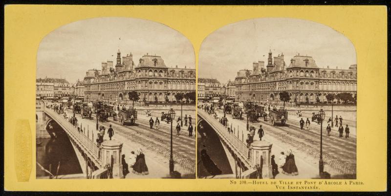Hotel de Ville et Pont d'Arcole à Paris. Vue Instantanée.