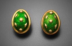 Gold and Green Banana Earrings
