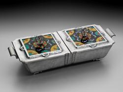 Double-buffet serving dish