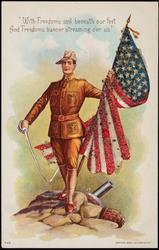 "With Freedom's soil beneath our feet
And Freedom's banner streaming o'er us"