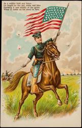As a soldier bold and brave
He fought for the red, white and blue
Knowing it was victory or the grave
When to battle on his steed he flew.
