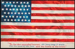 "'Tis the star-spangled banner, oh! long may it wave, 
O'er the land of the free, and the home of the brave."