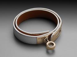 Kelly Double Tour White Leather Bracelet