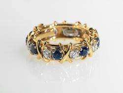 16 Stone Sapphire/Diamond Ring